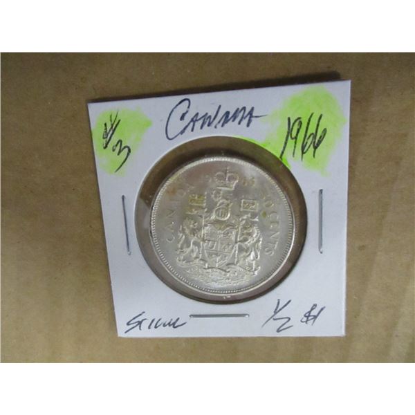 1966 CANADA SILVER HALF DOLLAR