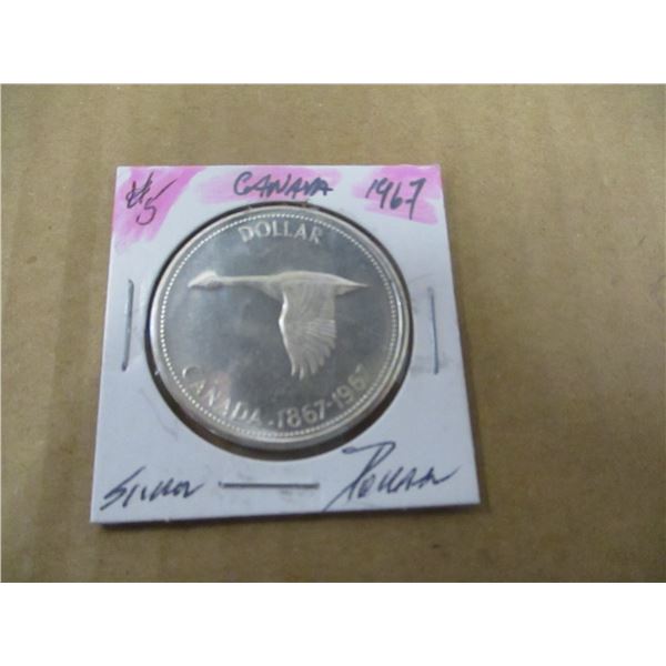 1967 CANADA GOOSE SILVER DOLLAR