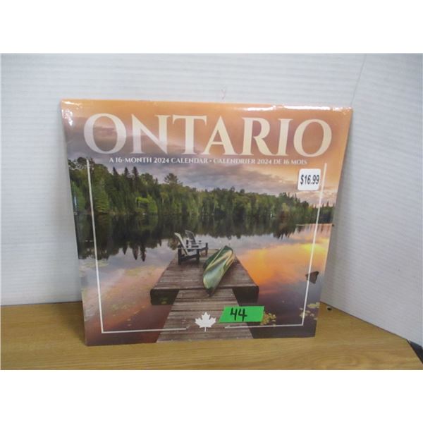 NEW:  ONTARIO 16 MONTH CALENDAR (12" X 12")