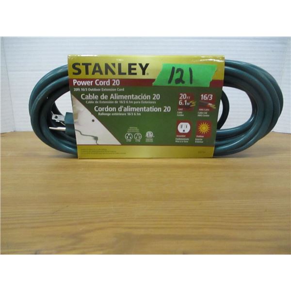 NEW:  20' STANLEY OUTDOOR POWER CORD