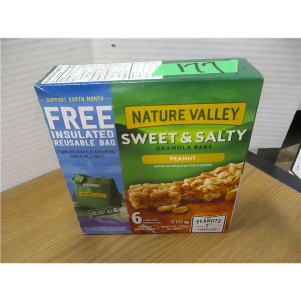 SHELF PULLS (AS IS):  NATURE VALLEY PEANUT BARS (6) - BOX