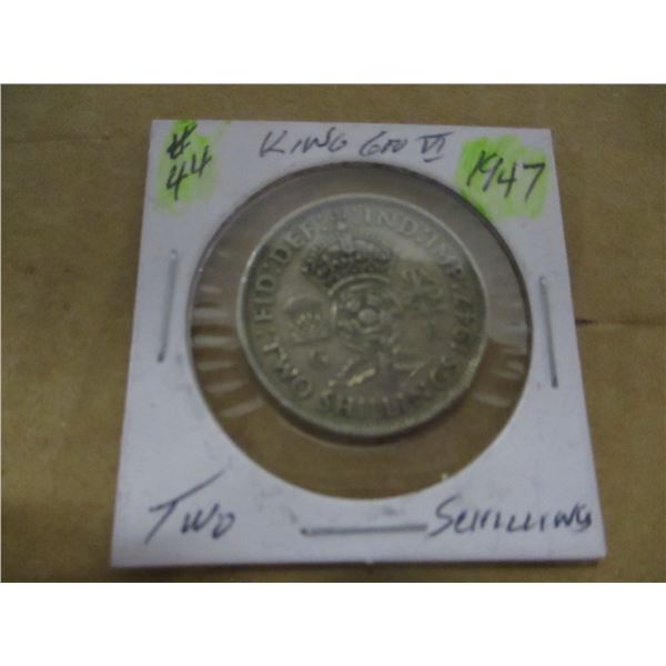 1947 KING GEORGE VI SILVER 2 SCHILLINGS