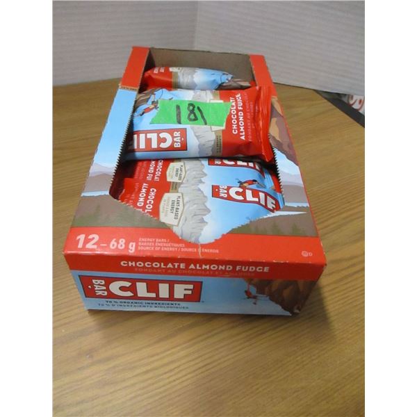 SHELF PULLS (AS IS):  CLIFF CHOCOLATE ALMOND FUDGE BARS (12) - BOX