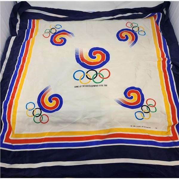 Vintage Silk Flag From the 1988 Olympics
