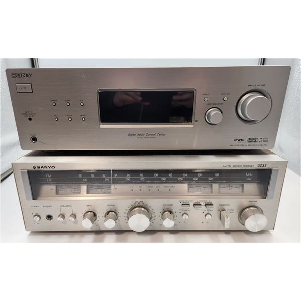 Vintage Sanyo Receiver 2033 and a SonySTR-K790 Receiver