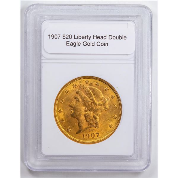 1907 $20 Liberty Head Double Eagle Gold Coin