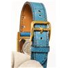 Image 6 : Hermes Blue Metal and Leather Medor Plated 23 Quartz Watch