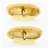 Image 2 : Men's Solid 14k Yellow Gold Textured Oval Tree Stump Pattern Cufflinks Links