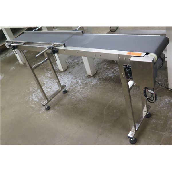 PVC Belt Electric Conveyor Machine w/ Stainless Steel Double Guardrail Ce × 12