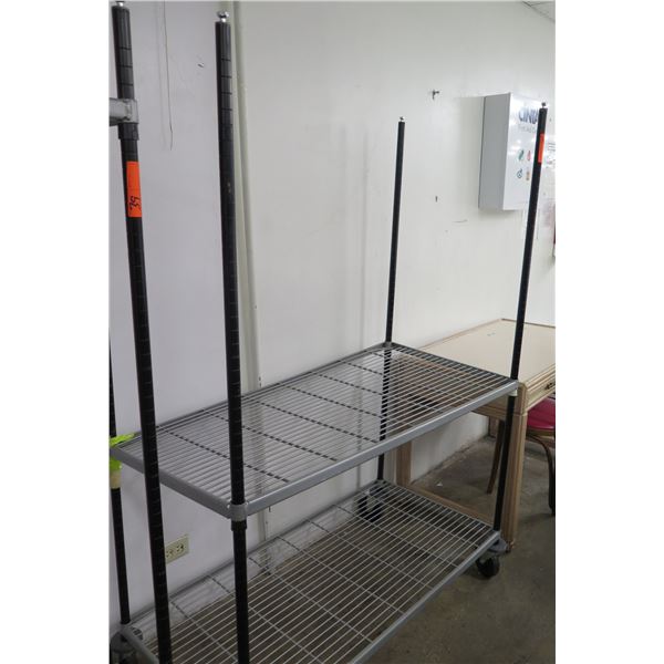 Rolling 2-Tier Adjustable Shelf 24"x32"x66"H