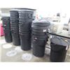 Image 1 : Multiple Rubbermaid & Other Black Plastic Waste Receptables w/ Some Lids