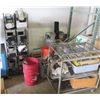 Image 1 : Rolling Metal Mesh Cart, Organizer Shelf & Contents: Hardware, Parts, Sealing Tape, etc