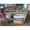 Image 2 : Rolling Metal Mesh Cart, Organizer Shelf & Contents: Hardware, Parts, Sealing Tape, etc