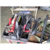 Image 2 : Rolling Metal Cart w/ Undershelf & Contents: Tools, Jumper Cables, Strapping, etc