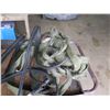 Image 3 : Rolling Metal Cart w/ Undershelf & Contents: Tools, Jumper Cables, Strapping, etc