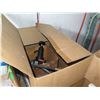 Image 8 : Work Table w/ Undershelf & Contents, Barrel of Landscape Tools: Rake, Pruner, Parts, etc