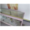 Image 8 : Pink Display Cabinet w/ Glass Shelves, Top & Front, Sliding Back Doors 74"x24"x40"H