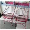 Image 1 : Qty 2 Pink Metal Chair Frames 21"x17"x41"H