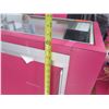 Image 11 : Pink Display Cabinet w/ Glass Shelves, Top & Front, Sliding Back Doors 72"x16"x48"H