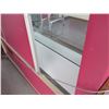 Image 7 : Pink Display Cabinet w/ Glass Shelves, Top & Front, Sliding Back Doors 72"x16"x48"H