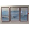 Image 1 : Qty 3 Framed Whale Artwork 66"L (total) x 34"H