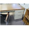 Image 2 : Metal Desk w/ Laminate Top, 2 Drawers & Stationary Armchair 60"x30"x30"