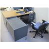 Image 1 : Office 2-Piece Furniture Set: Desk w/ 3 Drawers & Rolling Armchair, Cabinet, Misc Sizes