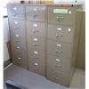 Image 1 : Qty 3 Metal 5-Drawer Filing Cabinets 18"x57"H (each)