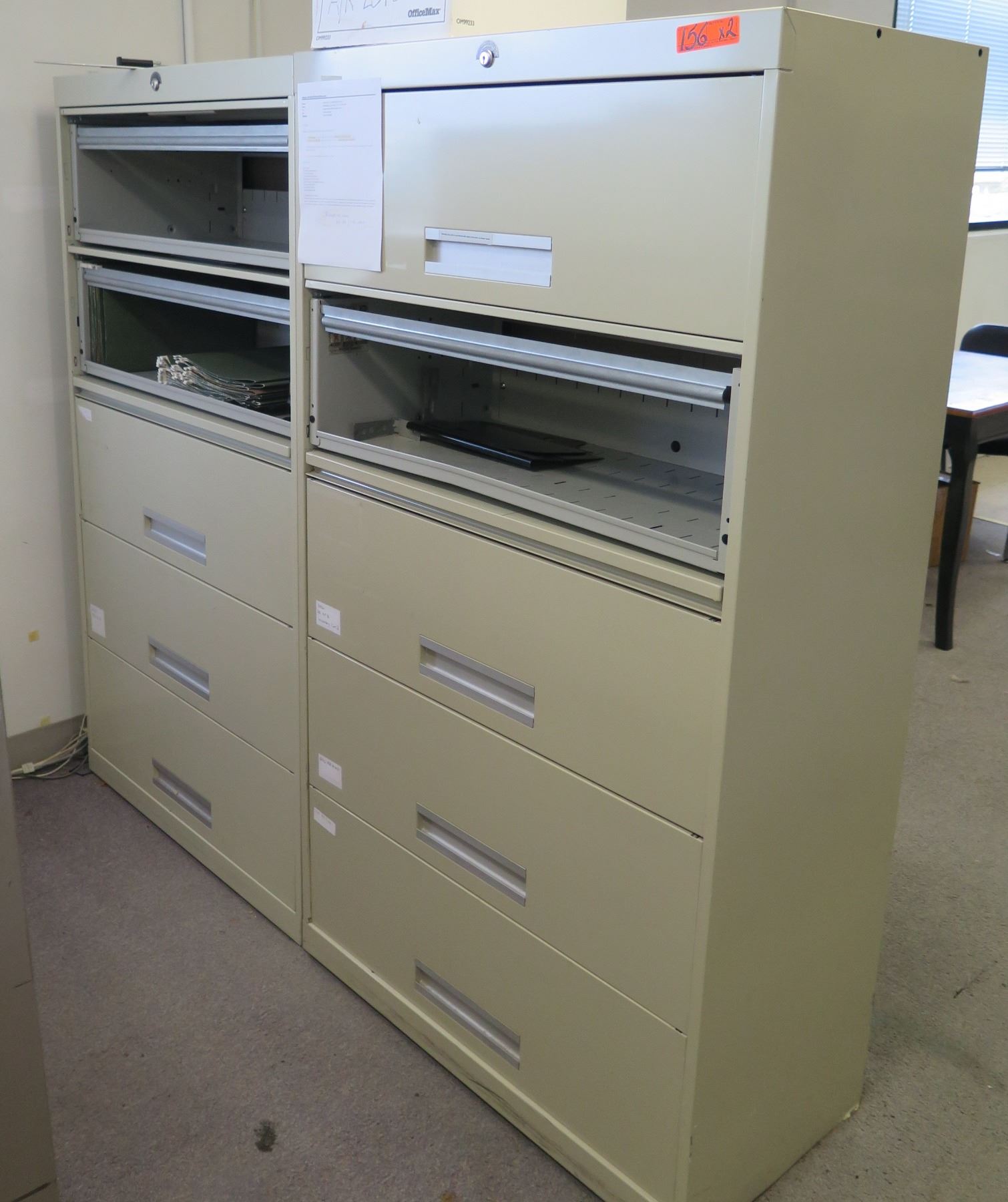 Metal Filing System Qty 2 Supreme Systems Metal 5-Drawer Lateral Filing Cabinets 36