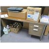 Image 2 : Qty 2 Metal Desks w/ Laminate Tops & Drawers w/ 1 Rolling Chair  (contents not included)