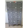 Image 1 : Gray Metal 15-Section Locker Unit 36"x12"x66"H
