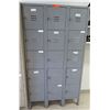 Image 1 : Gray Metal 15-Section Locker Unit 36"x12"x66"H