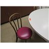 Image 2 : Round Table on Pedestal Base 60"dia, 29"H w/ 4 Wooden Chairs