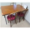 Image 1 : Rectangular Table 48"x36" w/ 3 Wooden Chairs