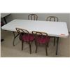 Image 1 : Folding Table 72"x30"x29"H w/ 4 Wooden Chairs