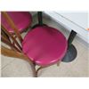 Image 3 : Qty 2 Square Tables on Pedestal Bases 24"x24"x30" w/ 2 Wooden Chairs