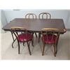 Image 1 : Folding Table 60"x30"x29"H w/ 4 Wooden Chairs