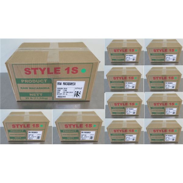 Qty 11 Boxes Queen Nut Raw Macadamia Style 1S 25lbs