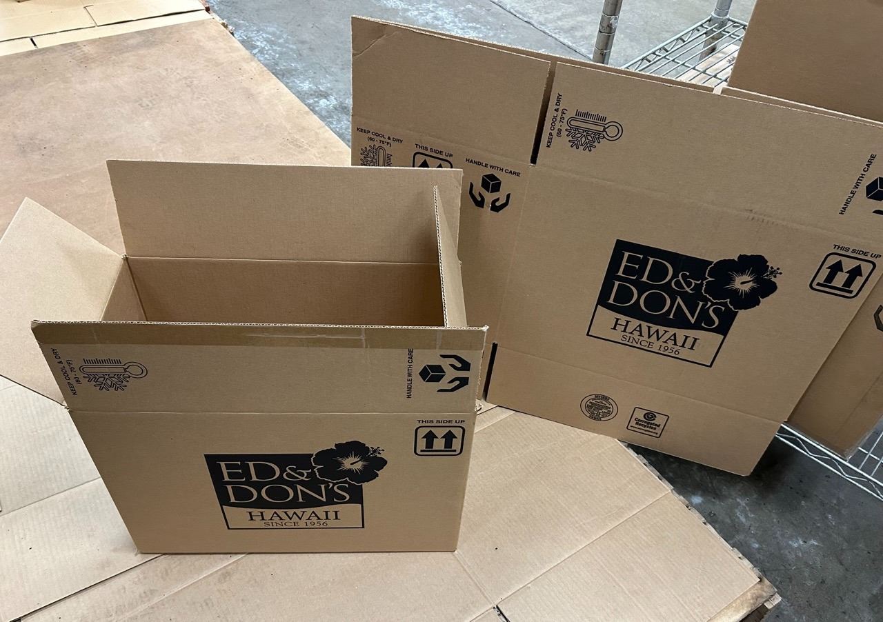Ed Box Design Qty 250 Unused Cardboard Boxes w/ Ed & Don's Logo 19