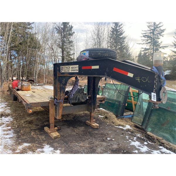 Lot 6 & 6A are a Group Lot- 2002 Beothuck G/Neck c/w 4 ft ramps, Pin 5th wheel flat deck trailer, ta