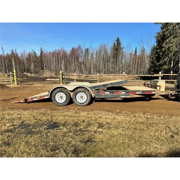 2005 SWS Flat deck trailer c/w tilt with ramp, 4' Stationary deck, 81" wide x 19' long & 2' dovetail