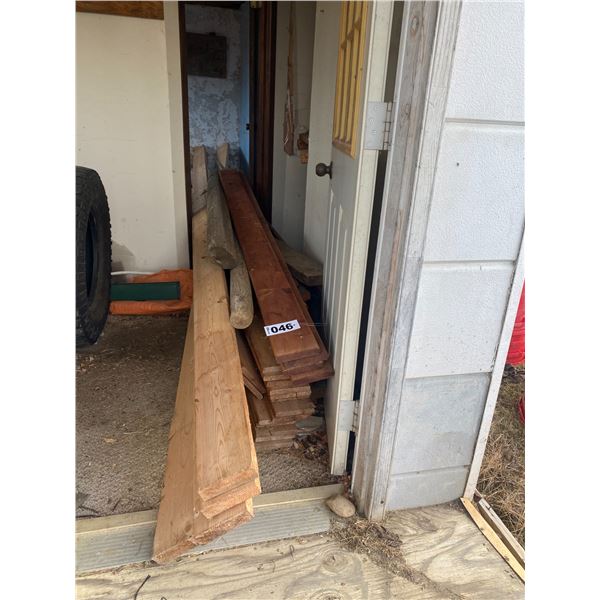 Assorted lumber in shed
