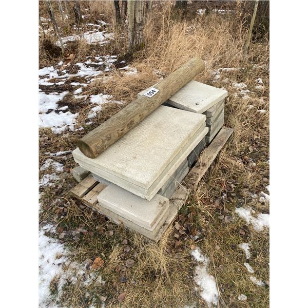 Cement blocks Patio: two (24" x 12"); three (29-1/2" x 23"); four (15-1/2" x 24"); ten (12" x 12")