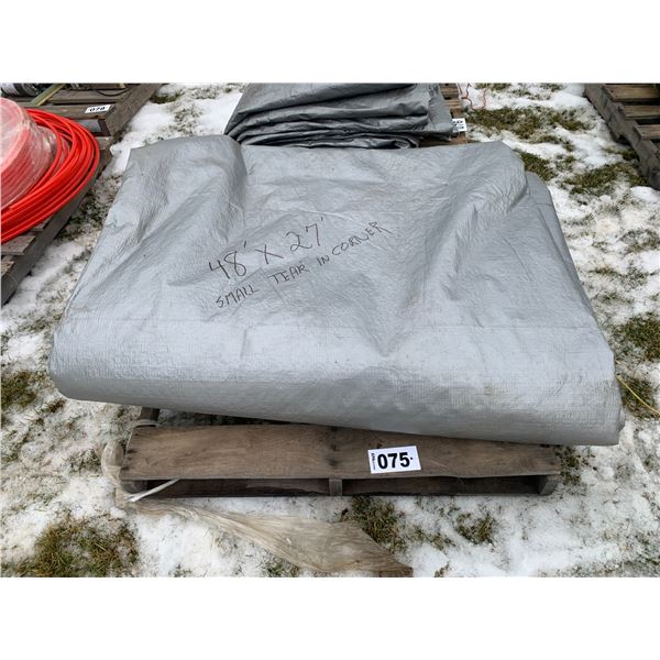 48' x 27' tarp, small tear in the corner