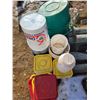 Image 2 : 2 horse mineral tubs; various length garden hose; 5 gallon plastic pails - square plastic pails; 5 g