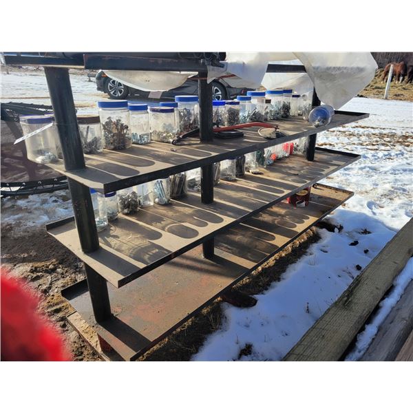 Steel 4-shelf, 20" x 7' x 44" high