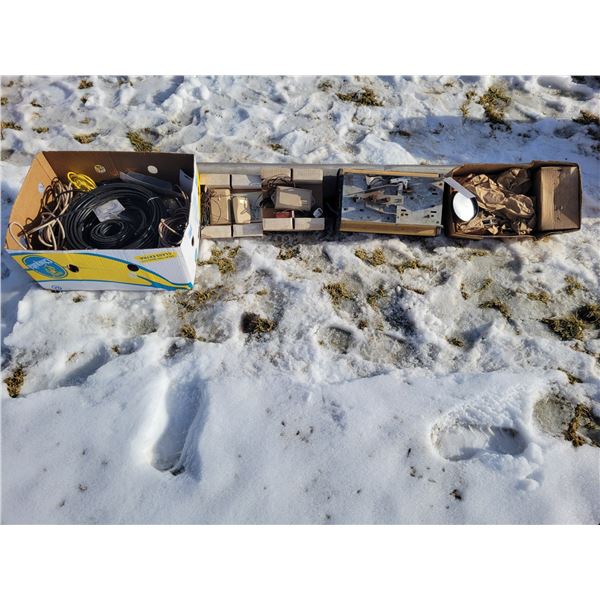 All-o-matic overhead door opener, steel screen fine, quantity of various length coax cable and speak