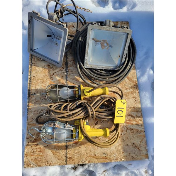 1 trouble light; 2 quartz lights