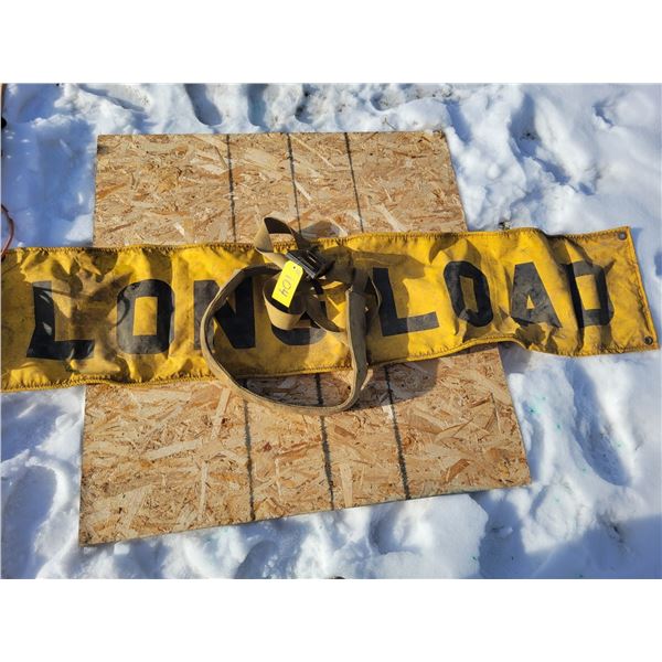 1 long load sign; 1 vehicle wheel tie down strap