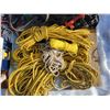 Image 3 : 1 extra-large cargo tie down; large quantity of various lengths of  nylon rope; quantity of seed sac